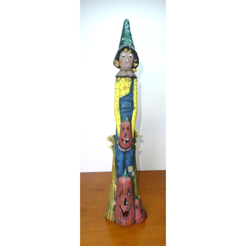 Vtg SCIOTO Halloween Scarecrow w/ Jack O Lantern Pencil Figure 16" Missing Cord